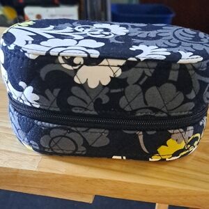 Vera Bradley Yellow and Gray Floral Traveling Jewelry Case